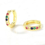 Colorful Crystal Hoop Earrings for Women