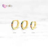 Colorful Crystal Hoop Earrings for Women