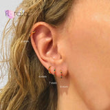 Colorful Crystal Hoop Earrings for Women