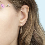 925 Sterling Silver Chain Pendant Hoop Earrings Zircon Jewelry