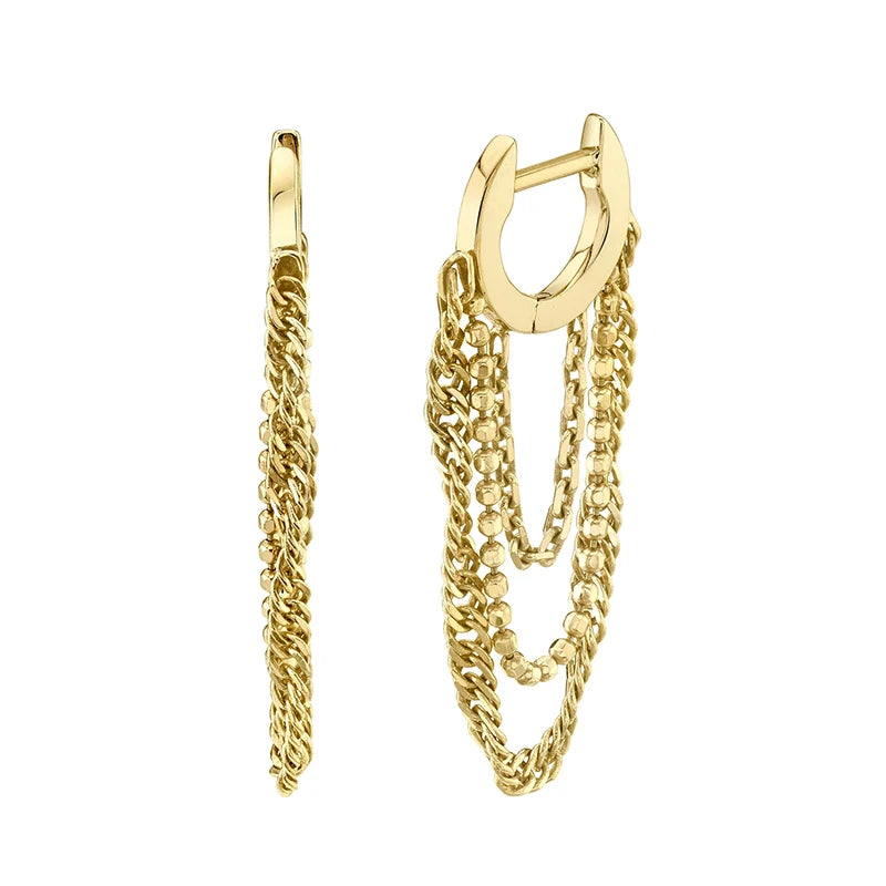 925 Sterling Silver Chain Pendant Hoop Earrings Zircon Jewelry