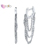 925 Sterling Silver Chain Pendant Hoop Earrings Zircon Jewelry