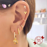 925 Silver Evil Eye Huggie Hoop Earrings for Women
