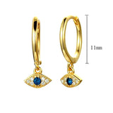 925 Silver Evil Eye Huggie Hoop Earrings for Women