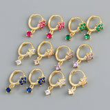 925 Silver Butterfly Crystal Zircon Hoop Earrings Gift