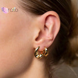 925 Silver Retro Round Hoops Earring for Women