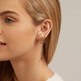 925 Silver Hoop Earrings Set Lightning/Spike/Sun Huggie Earrings