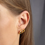925 Silver Hoop Earrings Rock Punk Minimalist Fine Jewelry