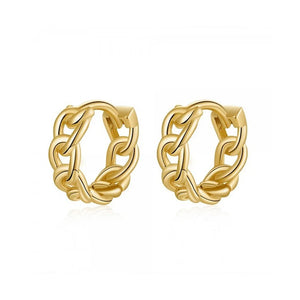 925 Silver Hoop Earrings Rock Punk Minimalist Fine Jewelry