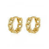925 Silver Hoop Earrings Rock Punk Minimalist Fine Jewelry
