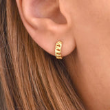 925 Silver Hoop Earrings Rock Punk Minimalist Fine Jewelry