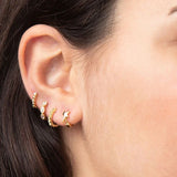 925 Silver Hoop Earrings 10mm Round White/Orange/Purple/Green/Black Jewelry