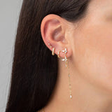 925 Silver Hoop Earrings 10mm Round White/Orange/Purple/Green/Black Jewelry
