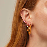 925 Silver Hoop Earrings 10mm Round White/Orange/Purple/Green/Black Jewelry