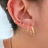 925 Silver Hoop Earrings 10mm Round White/Orange/Purple/Green/Black Jewelry