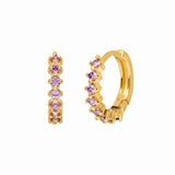 925 Silver Hoop Earrings 10mm Round White/Orange/Purple/Green/Black Jewelry