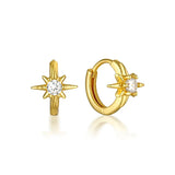 925 Silver Hoop Earrings Zircon Crystal Jewelry