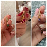 925 Silver Geometric Crystal Hoop Earrings for Women