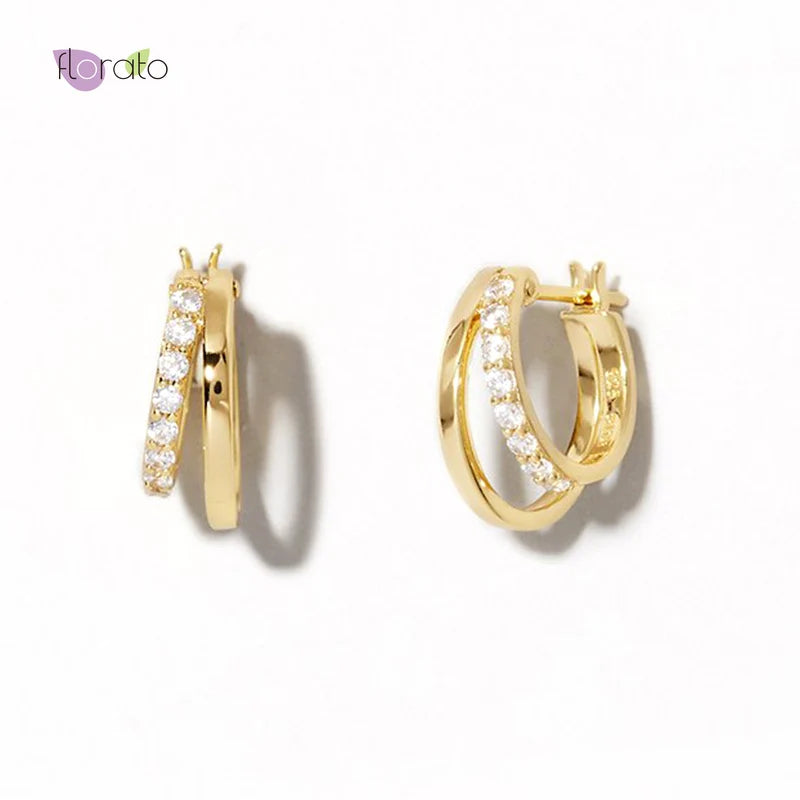 925 Silver Hoop Earrings Minimalist Style for Women
