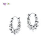 925 Silver Hoop Earrings Minimalist Style for Women