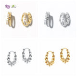 925 Silver Hoop Earrings Minimalist Style for Women