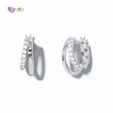 925 Silver Hoop Earrings Minimalist Style for Women