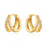 925 Silver Crystal Hoop Earrings CZ Jewelry for Women