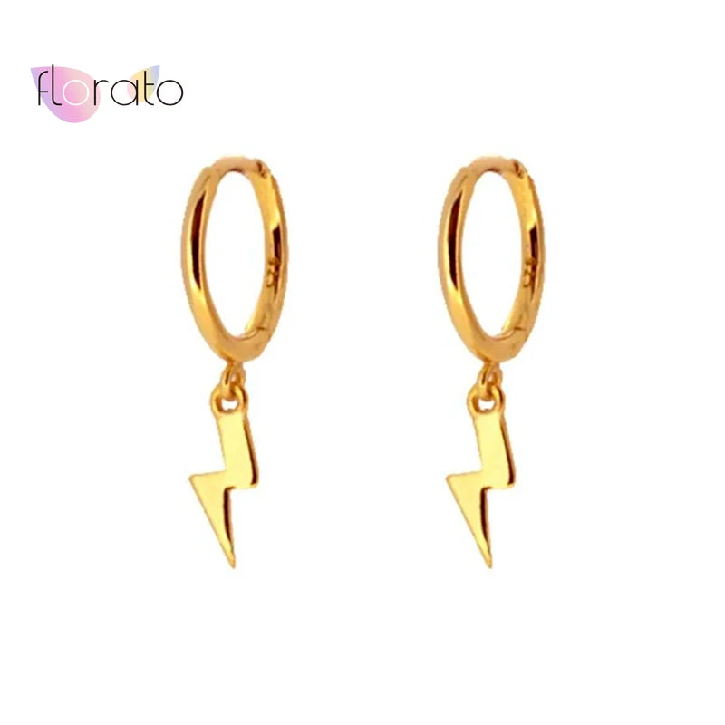 925 Silver Lightning Hoop Earrings for Women