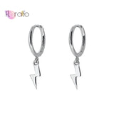 925 Silver Lightning Hoop Earrings for Women