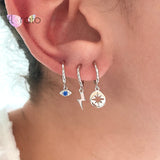 925 Silver Lightning Hoop Earrings for Women