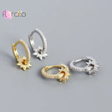 925 Silver Hoop Earrings Sweetheart Star Design