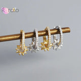 925 Silver Hoop Earrings Sweetheart Star Design