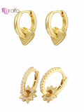 925 Silver Hoop Earrings Sweetheart Star Design