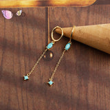 925 Silver Tassel Drop Hoop Earrings Crystal Zircon Huggie Earring
