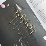 925 Silver Tassel Drop Hoop Earrings Crystal Zircon Huggie Earring