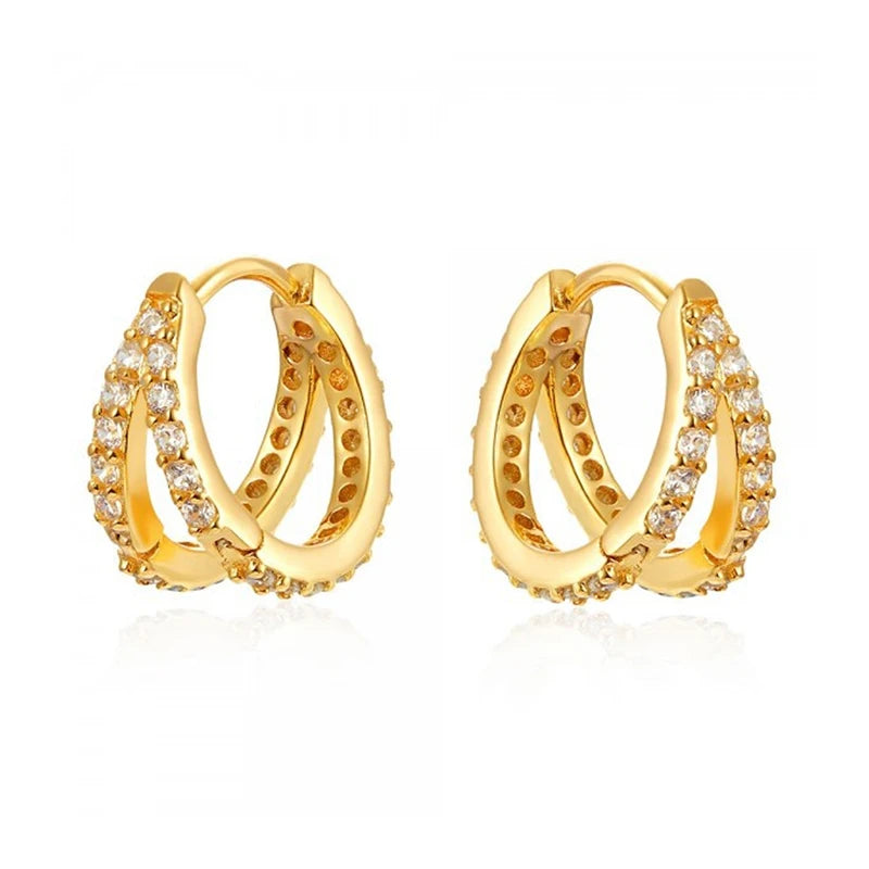 925 Silver Crystal Hoop Earrings CZ Jewelry Birthday