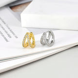 925 Silver Crystal Hoop Earrings CZ Jewelry Birthday