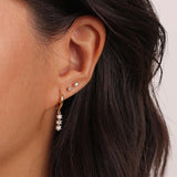 925 Silver Opal Dangle Hoop Earrings Moonstone Party Jewelry