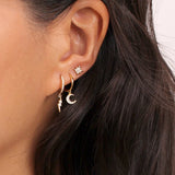 925 Silver Lightning Pendant Hoop Earrings for Women