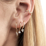 925 Silver Lightning Pendant Hoop Earrings for Women