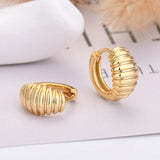 925 Silver Croissant Hoop Earring French Retro Geometric Circle Rock Punk