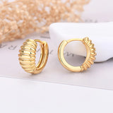 925 Silver Croissant Hoop Earring French Retro Geometric Circle Rock Punk