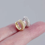 925 Silver Croissant Hoop Earring French Retro Geometric Circle Rock Punk
