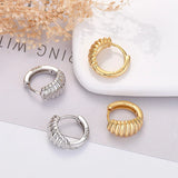 925 Silver Croissant Hoop Earring French Retro Geometric Circle Rock Punk