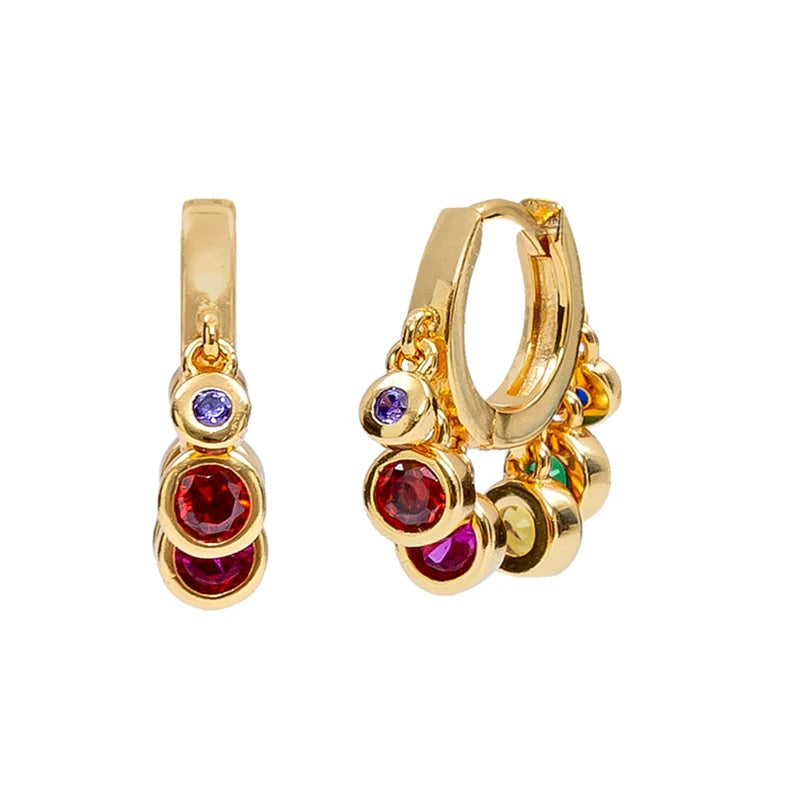 925 Silver Water Droplets Geometric Zircon Earrings