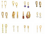 925 Silver Water Droplets Geometric Zircon Earrings