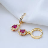 925 Silver Water Droplets Geometric Zircon Earrings