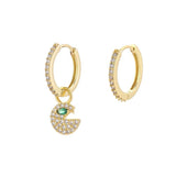 925 Silver Evil Eye/Star Hoop Earrings Micro-inlaid Zircon