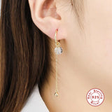 925 Silver Evil Eye/Star Hoop Earrings Micro-inlaid Zircon