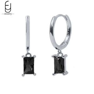 925 Silver Colorful Water Drop Earrings Women Hoop Party Jewelry